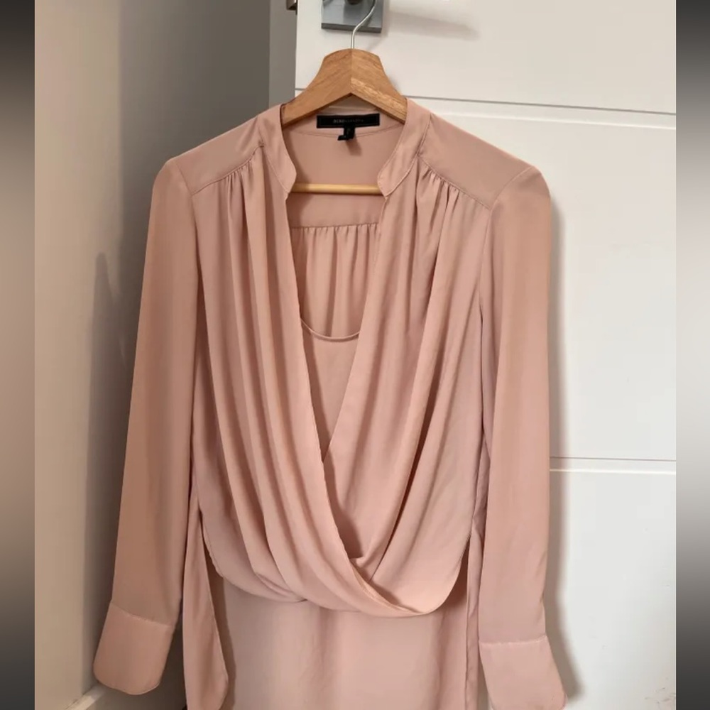BCBG Blouse XS JAKLYN DRAPED FRONT BLOUSE